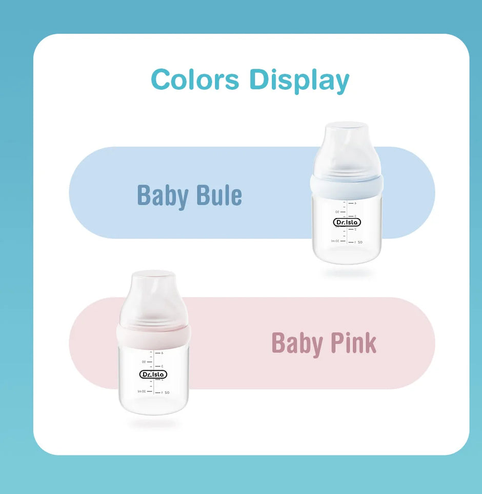 MAMIJOY 90/160/240ML Baby Glass Bottle Inclined Breast-Shaped Anti-Colic＆Bloating Temperature-Resistant For Newborn 0-6M+ GB60