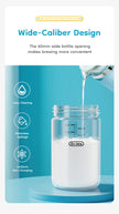 MAMIJOY 90/160/240ML Baby Glass Bottle Inclined Breast-Shaped Anti-Colic＆Bloating Temperature-Resistant For Newborn 0-6M+ GB60