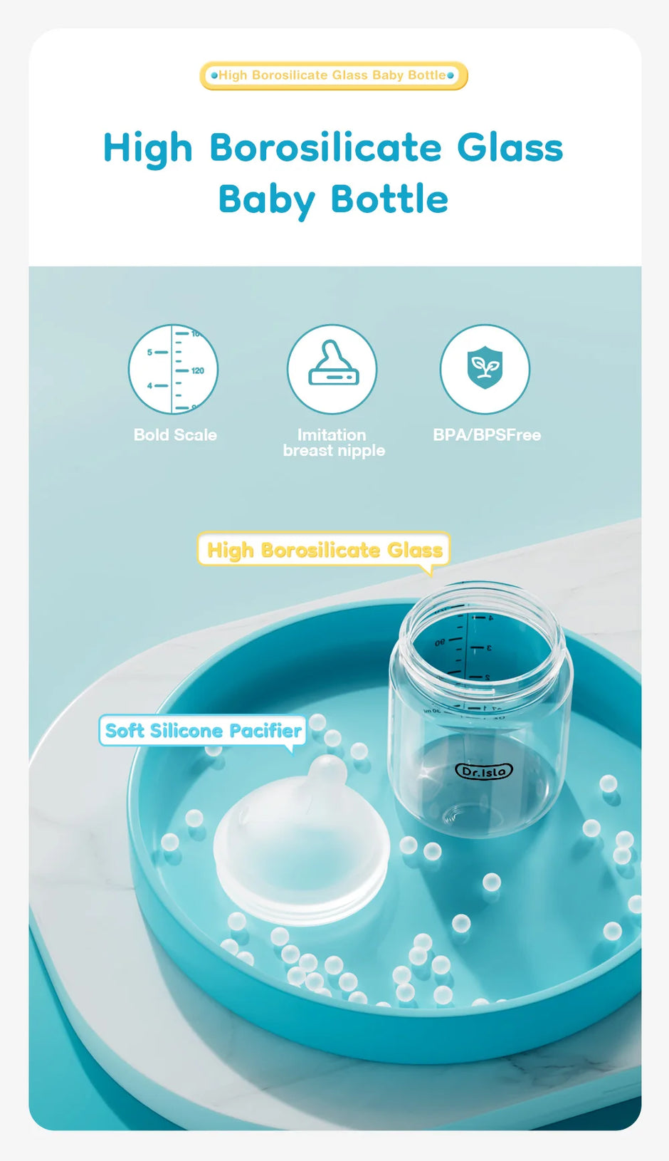 MAMIJOY 90/160/240ML Baby Glass Bottle Inclined Breast-Shaped Anti-Colic＆Bloating Temperature-Resistant For Newborn 0-6M+ GB60