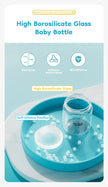 MAMIJOY 90/160/240ML Baby Glass Bottle Inclined Breast-Shaped Anti-Colic＆Bloating Temperature-Resistant For Newborn 0-6M+ GB60