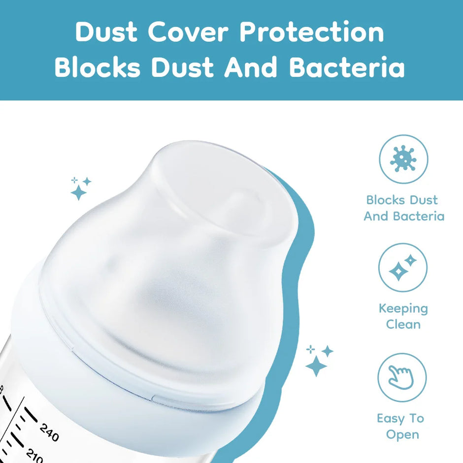 MAMIJOY 90/160/240ML Baby Glass Bottle Inclined Breast-Shaped Anti-Colic＆Bloating Temperature-Resistant For Newborn 0-6M+ GB60