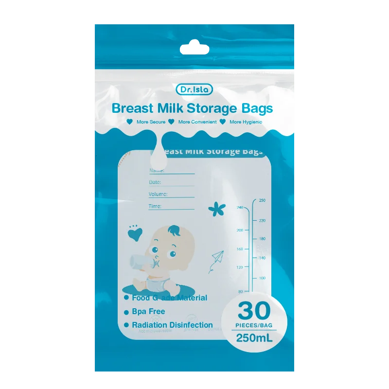 MAMIJOY 250ML Breast Milk Storage Bag 30/150PCS Two track Seal Independent Spout Design Milk Storage Bag BPA Free Gift Pen MSB01