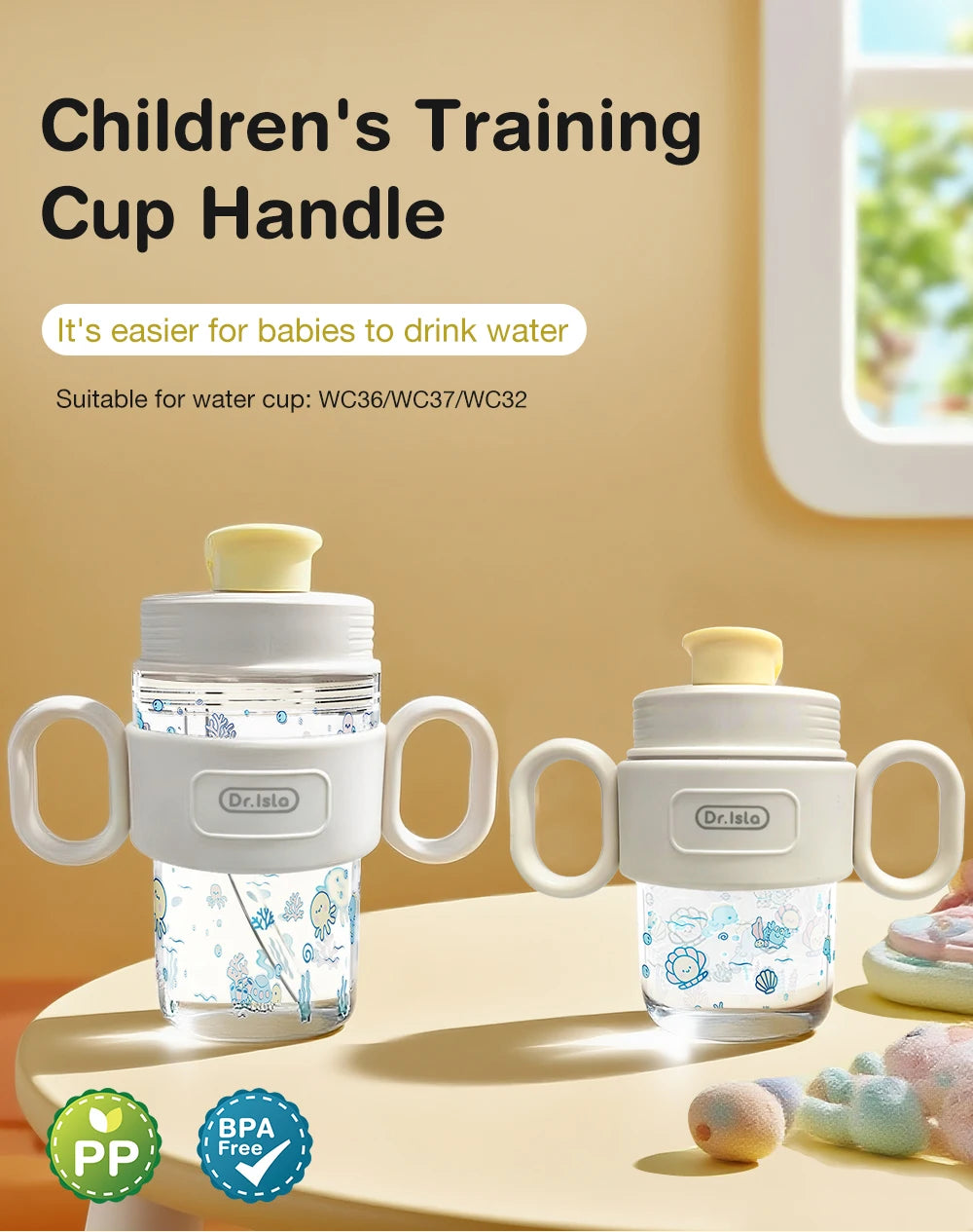 MAMIJOY 280ml Baby Learning Drinking Cup With Handle 360 Degrees Drinking Water Baby Sucking Cup Flip Lid Leakproof Infants WC32