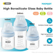 MAMIJOY 90/160/240ML Baby Glass Bottle Inclined Breast-Shaped Anti-Colic＆Bloating Temperature-Resistant For Newborn 0-6M+ GB60
