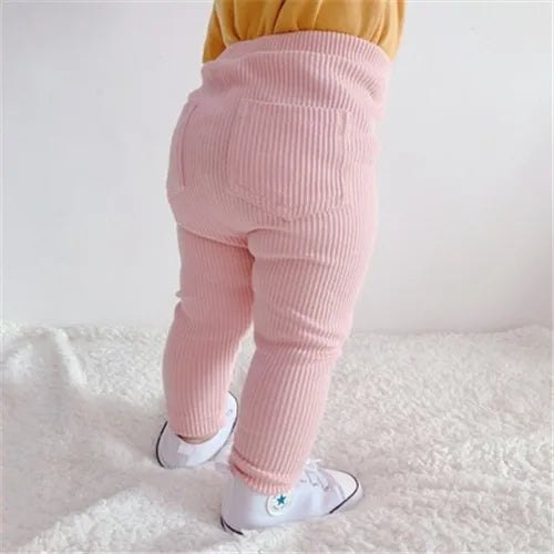 Baby Girls Leggings Cotton Big PP Pants Spring Autumn Kids Girls Pants Fashion Solid Long Trousers Children's Pants 2024 New