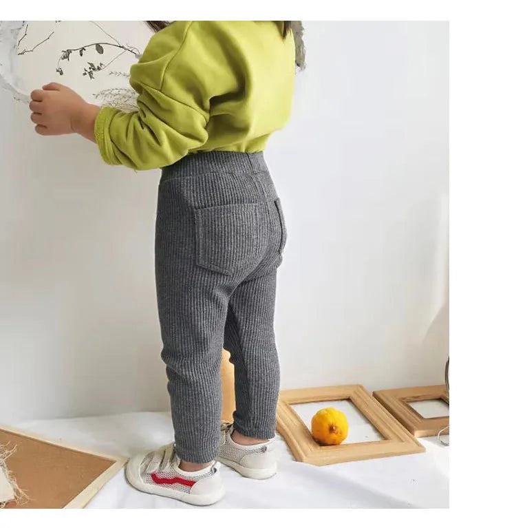 Baby Girls Leggings Cotton Big PP Pants Spring Autumn Kids Girls Pants Fashion Solid Long Trousers Children's Pants 2024 New
