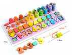 3D Preschool Children Educational Toys Wooden Montessori Arithmetic Magnetic Fishing Digital Shape Matching Building Block Toys