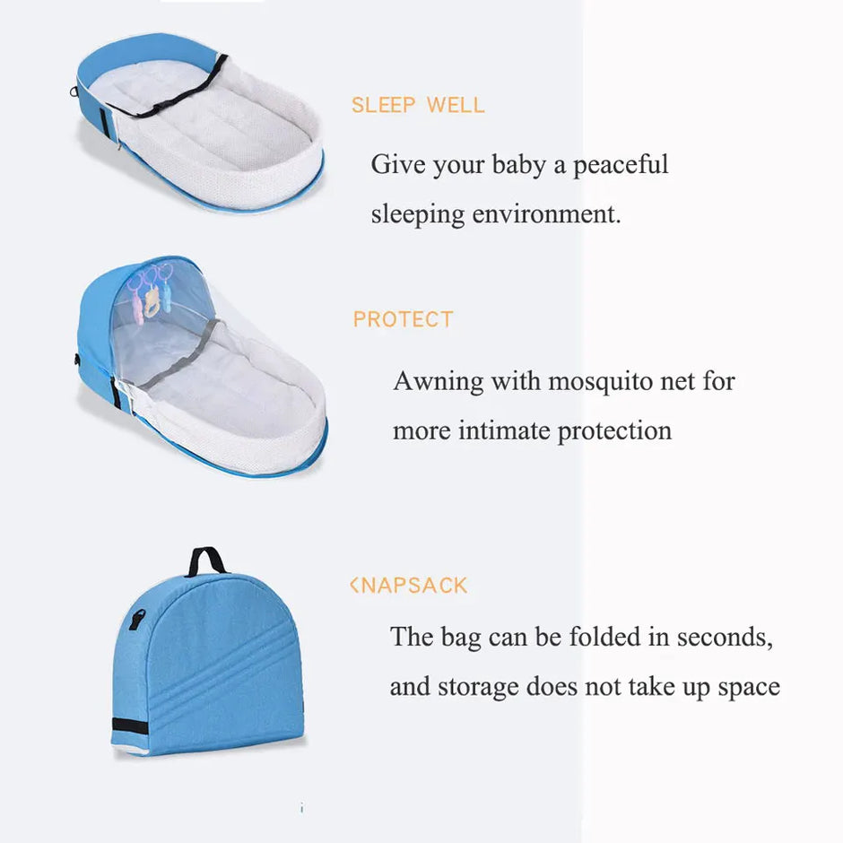 Battilo Baby Crib Multi-function Baby Bed Nest Baby Mosquito Net Foldable Baby Nest Bassinet Infant Sleep Portable Bed