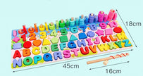 3D Preschool Children Educational Toys Wooden Montessori Arithmetic Magnetic Fishing Digital Shape Matching Building Block Toys
