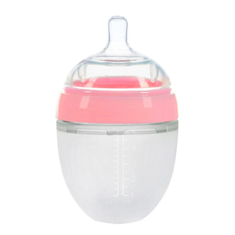 4 Styles Baby Bottle Newborn Wide Caliber Anti-flatulence Silicone Bottle with Handle Baby Supplies Kids Milk Food Feeding Tools