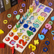 3D Preschool Children Educational Toys Wooden Montessori Arithmetic Magnetic Fishing Digital Shape Matching Building Block Toys