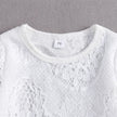 New 0-24M Baby Girls Fall Clothes Long Sleeve Lace Romper Suit Triangle Crotch Lace Top  Hole Long Jeans 2Pcs Outfit