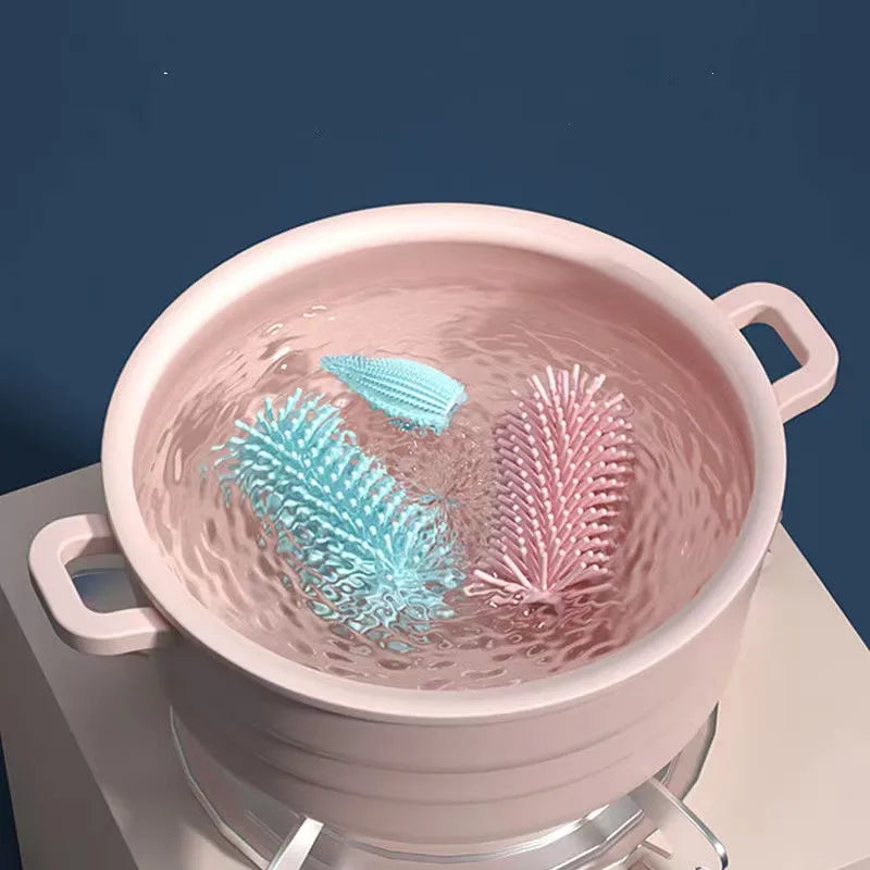 Silicone Bottle Cleaning Brush Baby Pacifier Straw Scrubber Small Brush 360 Degree Glass Cup Washing Kitchen Cleaning Tool Set