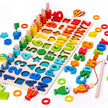 3D Preschool Children Educational Toys Wooden Montessori Arithmetic Magnetic Fishing Digital Shape Matching Building Block Toys