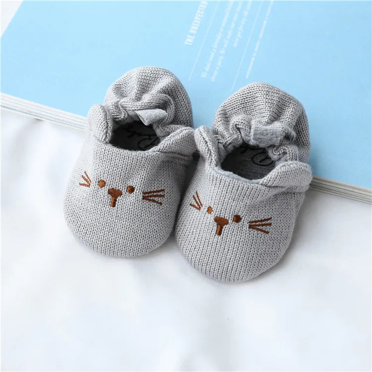 Toddler Girl Knitted Shoes First Walkers Snow Boots Newborn Baby Autumn Winter Cotton Warm Soft Sole Plush Prewalker 0-18Months