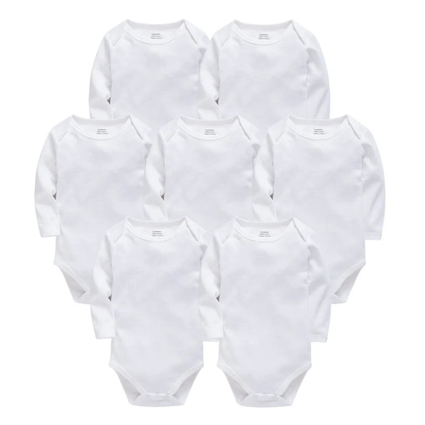 Solid White Baby Clothes Long Sleeve Cotton Baby Girls Boys Bodysuit Newborn body bebe 0-24 months Infant Jumpsuit