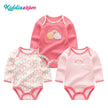 100%Cotton 3Pieces Baby Boy Clothes Newborn Long Sleeve Bodysuit Baby Girls Clothes 0-12M Autumn Print Jumpsuits Spring Cartoon