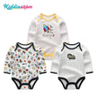 100%Cotton 3Pieces Baby Boy Clothes Newborn Long Sleeve Bodysuit Baby Girls Clothes 0-12M Autumn Print Jumpsuits Spring Cartoon
