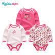 100%Cotton 3Pieces Baby Boy Clothes Newborn Long Sleeve Bodysuit Baby Girls Clothes 0-12M Autumn Print Jumpsuits Spring Cartoon