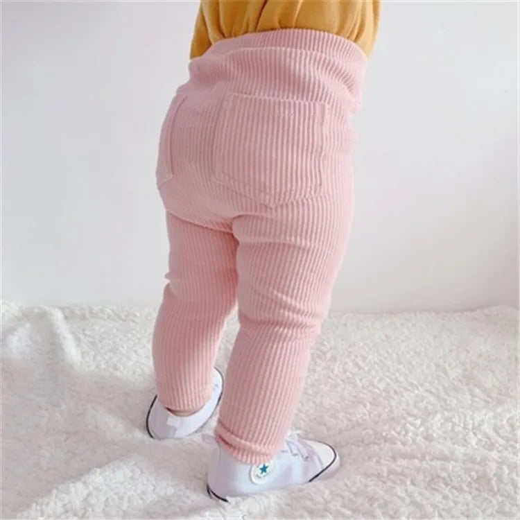 Baby Girls Leggings Cotton Big PP Pants Spring Autumn Kids Girls Pants Fashion Solid Long Trousers Children's Pants 2024 New