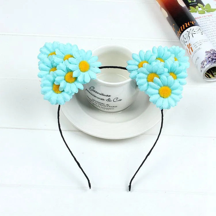 Boho Chic Daisy Girls Headbands Women Solid Embroidery Flower Hair Bands Kids Candy Chrysanthemum Headwear Hair Accessories