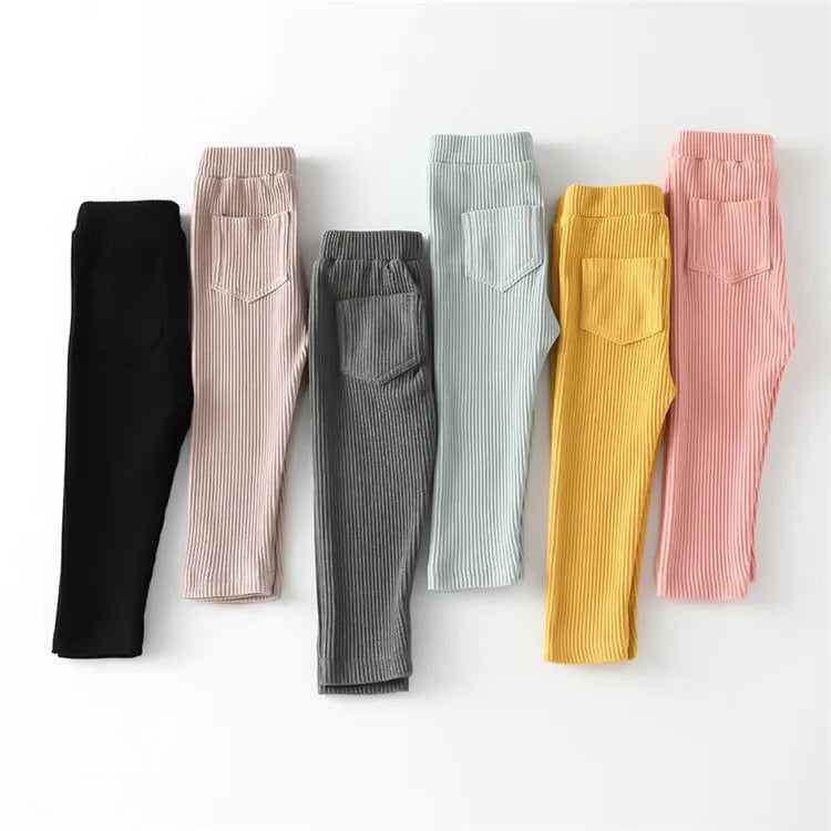 Baby Girls Leggings Cotton Big PP Pants Spring Autumn Kids Girls Pants Fashion Solid Long Trousers Children's Pants 2024 New
