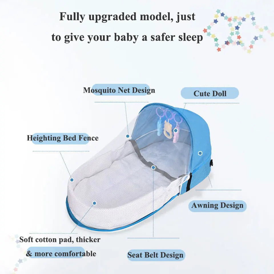 Battilo Baby Crib Multi-function Baby Bed Nest Baby Mosquito Net Foldable Baby Nest Bassinet Infant Sleep Portable Bed