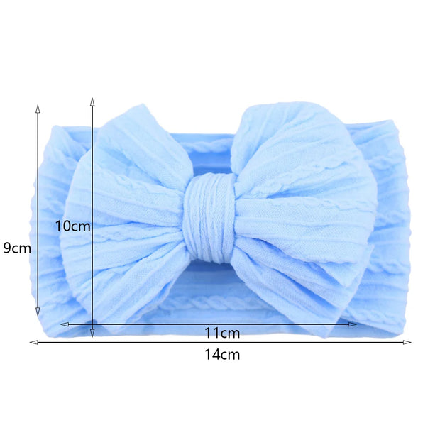 Solid Cable Bow Baby Headband for Child Nylon Layers Headwear Kids Elastic Turban Headwraps Newborn Boys Girls Hair Accessories