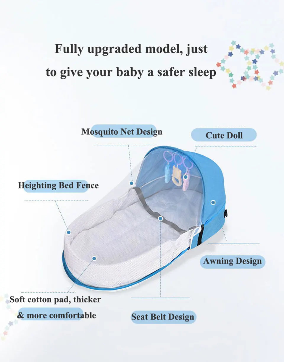 Battilo Baby Crib Multi-function Baby Bed Nest Baby Mosquito Net Foldable Baby Nest Bassinet Infant Sleep Portable Bed