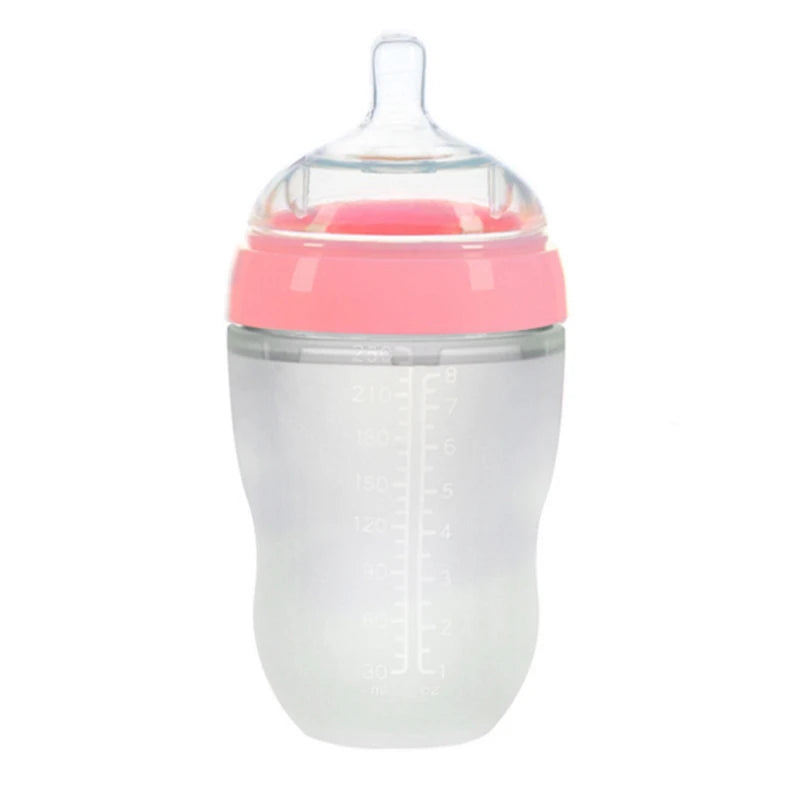 4 Styles Baby Bottle Newborn Wide Caliber Anti-flatulence Silicone Bottle with Handle Baby Supplies Kids Milk Food Feeding Tools