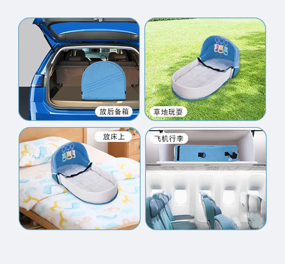 Battilo Baby Crib Multi-function Baby Bed Nest Baby Mosquito Net Foldable Baby Nest Bassinet Infant Sleep Portable Bed