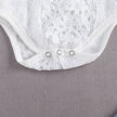 New 0-24M Baby Girls Fall Clothes Long Sleeve Lace Romper Suit Triangle Crotch Lace Top  Hole Long Jeans 2Pcs Outfit