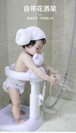 Baby Standing Bath Adjustable Height hildren's Bath Device Bath Stand Folding Shower for New born 0-6 Months Infants