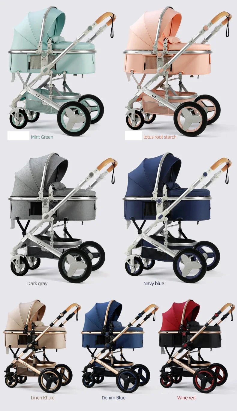 Baby Stroller 3 in 1 With Car Seat,High Landscape  Stroller Luxury Infant Stroller Set Newborn Baby Car Seat Trolley Pushchair