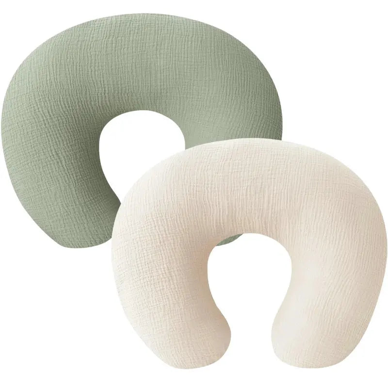 2PCS/set Nursing Pillow Cover for Breastfeeding Pillows Ultra-Soft Muslin Cotton Baby Nursing Pillow Fits Newborn Feeding Pillow