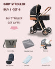 Baby Stroller 3‑in‑1 Travel System Pushchair Lightweight Pram from Birth All‑Terrain Baby Buggy Compact Fold Stroller Summer