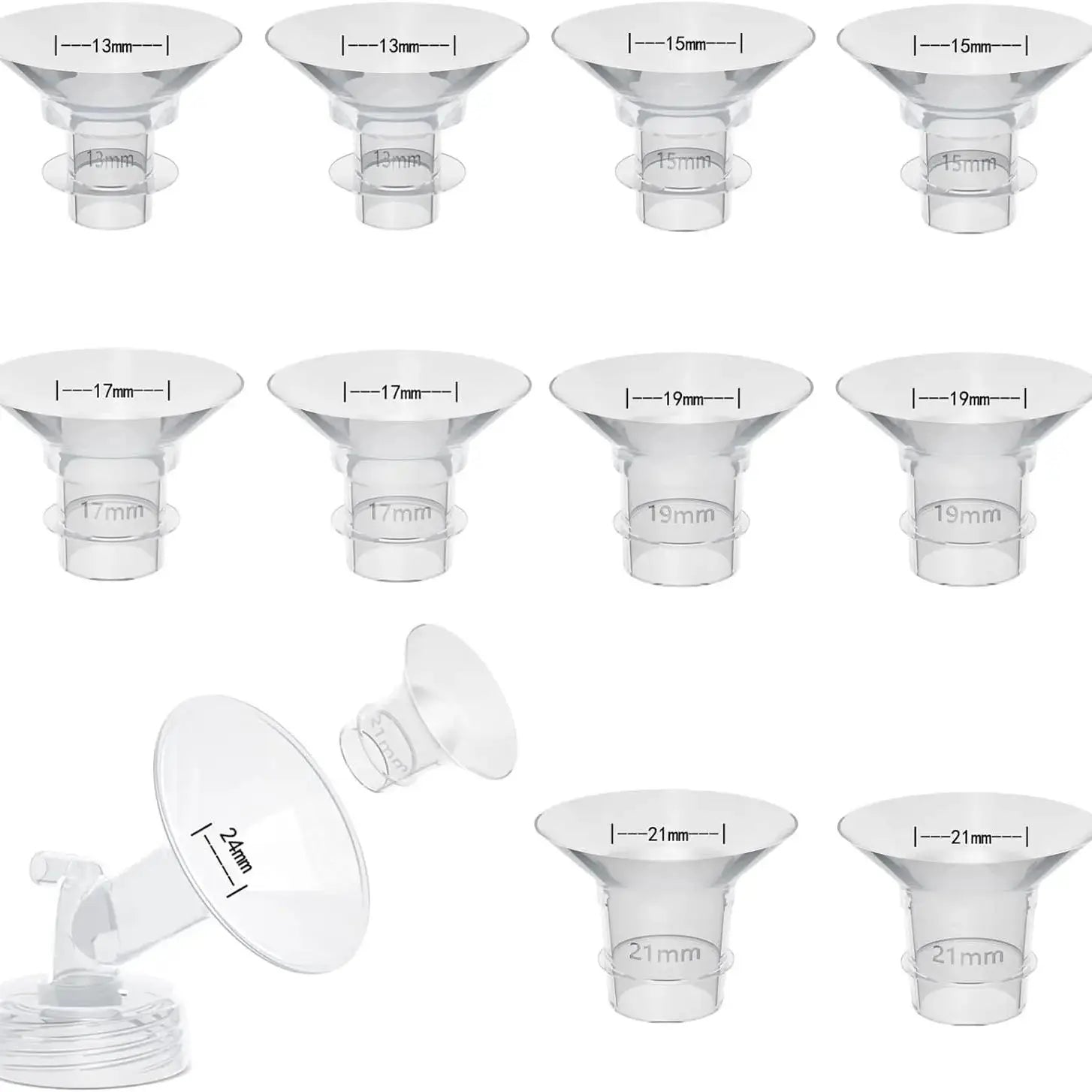 Breast Pump Accessories Flange Inserts 13/15/17/18/19/20/21mm Caliber Size Adaptor Converter Small Nipple Horn Adapter