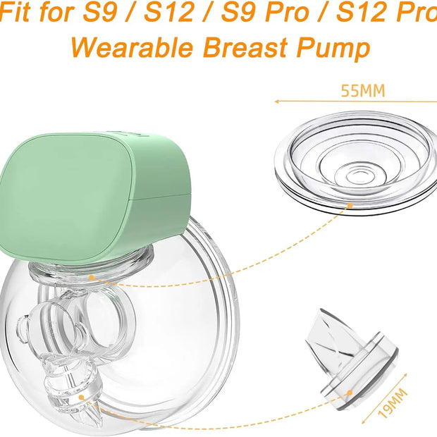 Silicone Duckbill Valve and Silicone Diaphragm, Compatible with S12Pro/S9Pro/S12/S9 Wearable Breastpump Parts Replace