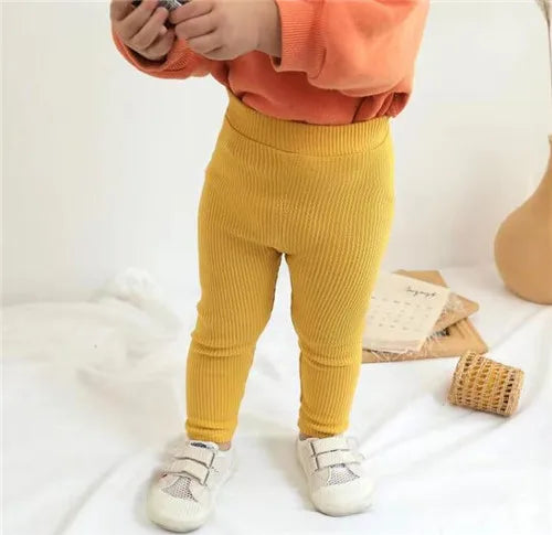 Baby Girls Leggings Cotton Big PP Pants Spring Autumn Kids Girls Pants Fashion Solid Long Trousers Children's Pants 2024 New