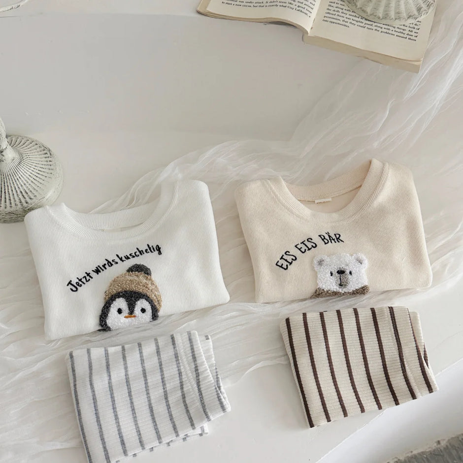 Newborn Girl Clothes Baby Sets Spring Autumn 2Pcs Children Clothing Kids Toddler Outfit Cartoon Bear Sweatshirt Long Pants
