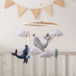 Baby Crib Mobile Bed Bell Rattle Toys Wooden Crochet Stars Pendant Bed Bell Toys Newborn Comfort Crib Bracket Hanging Toys Gifts
