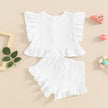 ma&baby 6M-4Y Toddler Infant Kid Baby Girl Clothes Sets Ruffle Button Tops Shorts Summer Casual Clothing Outfits