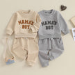0-3Y Newborn Toddler Baby Boy Fall Winter Outfits Letter Crewneck Sweatshirt Casual Pants Set 2Pcs Clothes