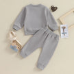 0-3Y Newborn Toddler Baby Boy Fall Winter Outfits Letter Crewneck Sweatshirt Casual Pants Set 2Pcs Clothes