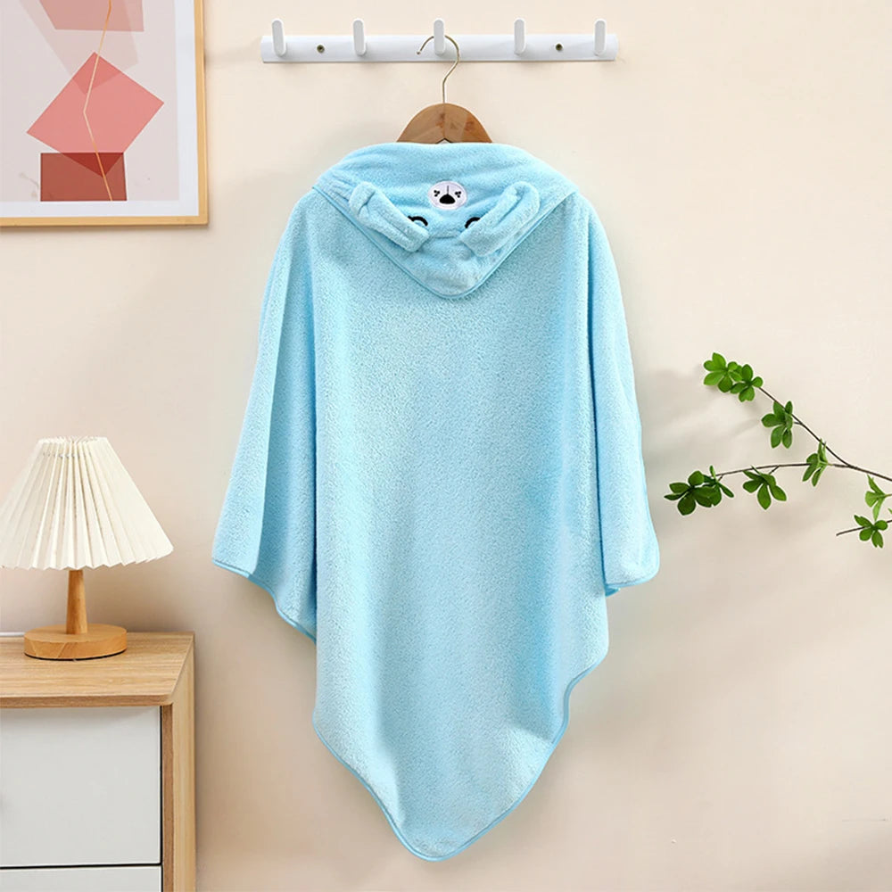 Toddler Baby Hooded Towels Super Soft Newborn Kids Bathrobe Warm Sleeping Swaddle Wrap for Boys Girls Coral Velvet Wrap Blanket