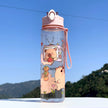 800ML Kids Water Sippy Cup Creative Cartoon Cup with Straws Leakproof Water Bottle Outdoor Portable Children's Plastic Water Cup