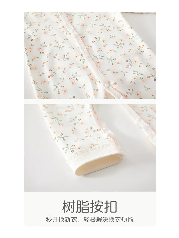 Charming Baby Romper for Spring & Fall, Soft Pure Cotton Onesie, Princess & Prince Style, Perfect Infant Crawling Suit.