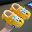 Cartoon Car Slippers Children Winter Warmer Plush Slides Babi Lovely Indoor Slippers Shoes Kids