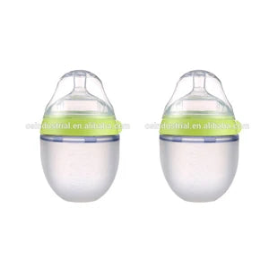 Silicone Baby Bottle Green/Pink 5 oz and 8 oz Baby Bottles 2 Pack BPA free Feeding bottle children kids
