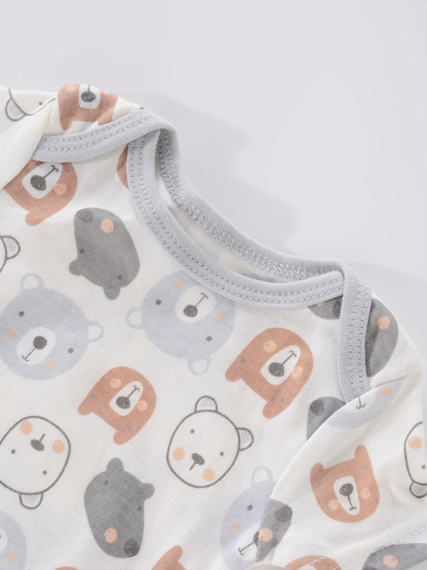 4PCS Newborn Infant Romper Short Sleeve Round Neck Cartoon Animal Flowers Print Bodysuit Onesies For Baby Boys And Girls Clothes